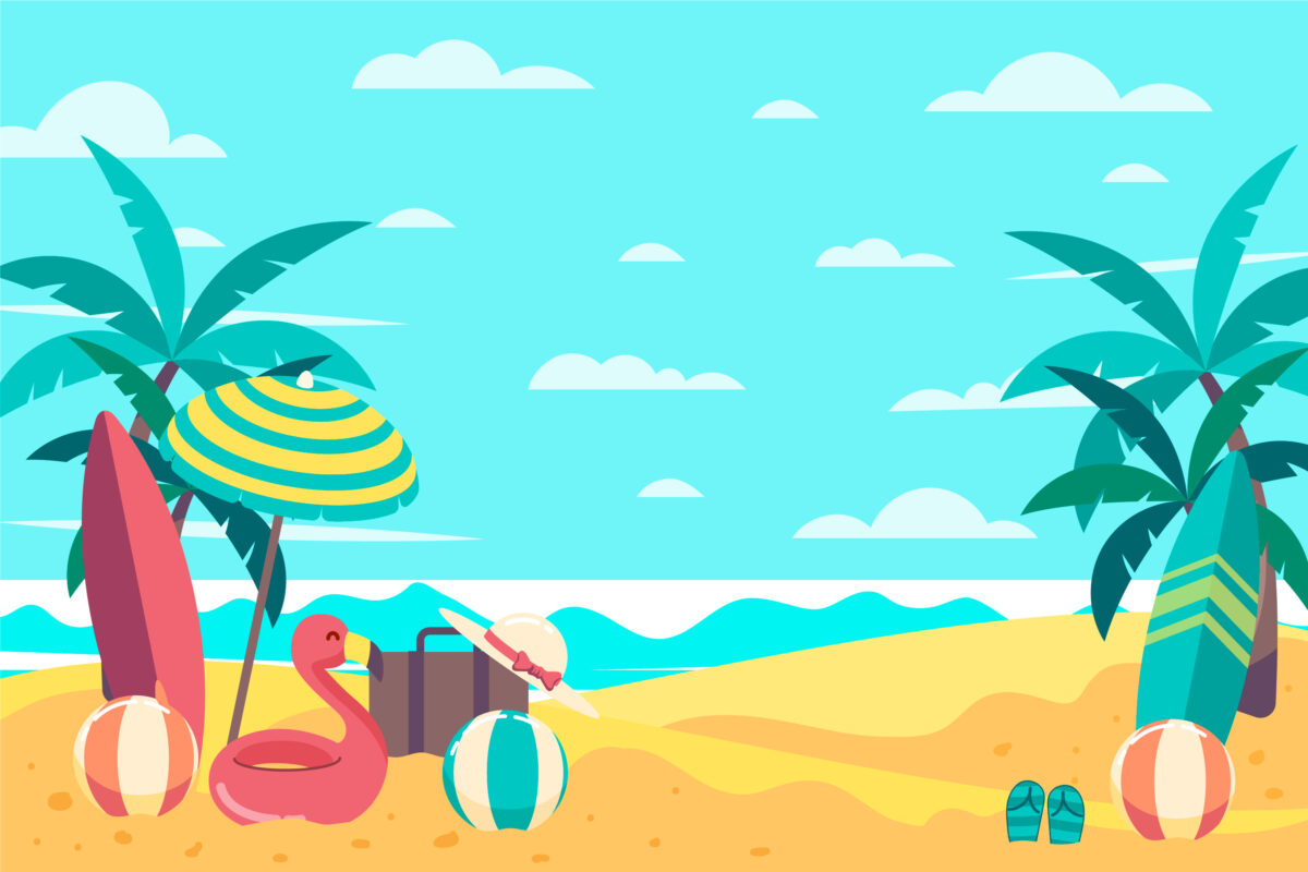 graphic of beach activity